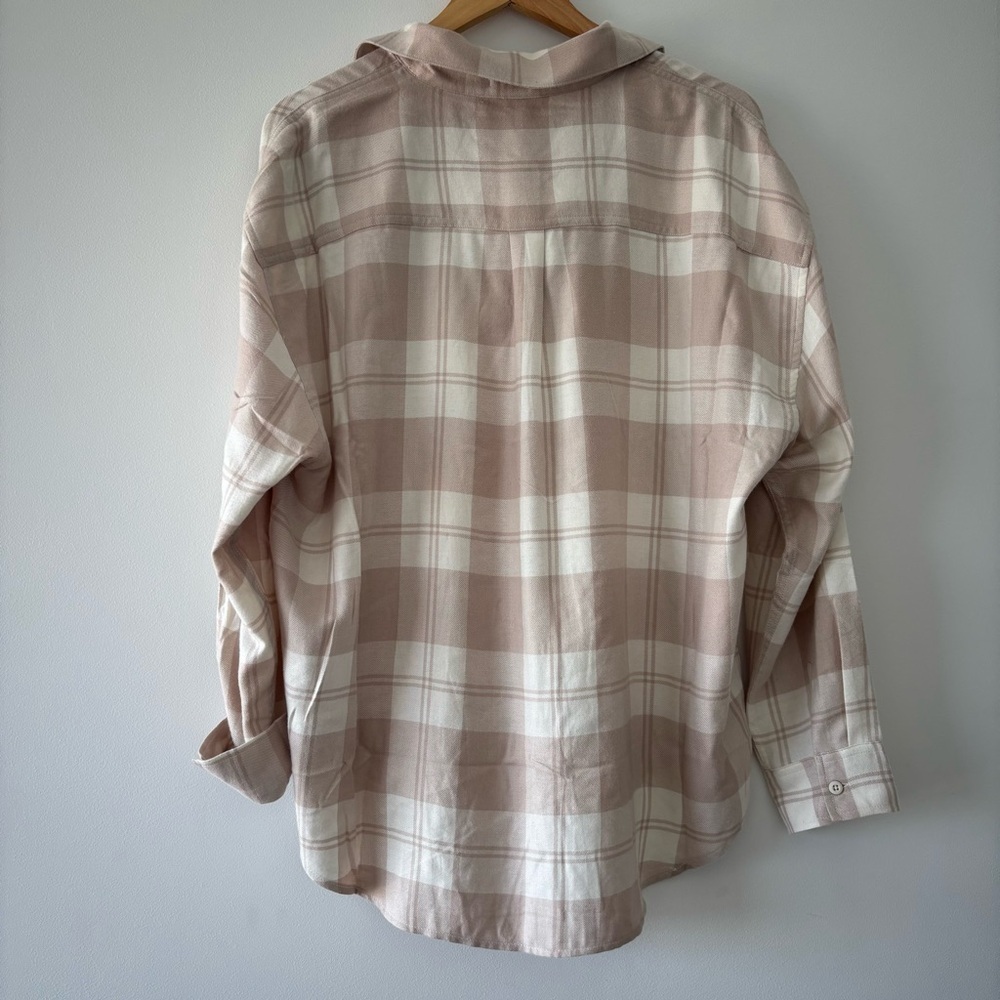 NWT Z Supply Evereve River Plaid Button Up in Putty Sold Out Online Size M Cottn - Picture 11 of 13